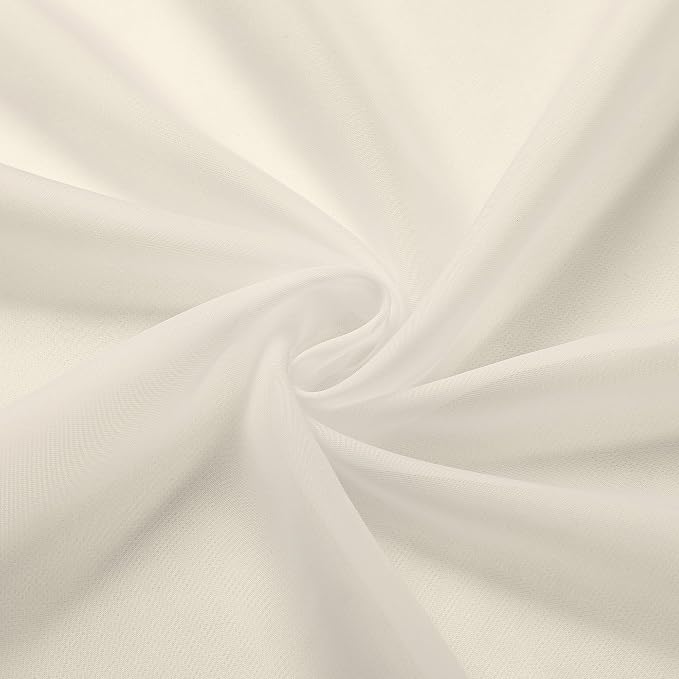 Chyhomenyc Cream Sheer Curtains 63 Inches Long 2 Panels Set- Light Filtering - Image 8