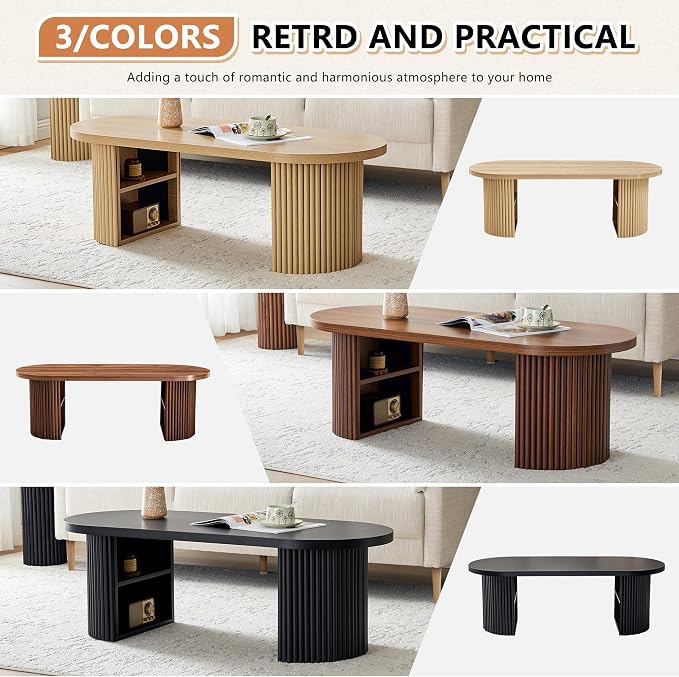 Oval Fluted Coffee Table - Image 3