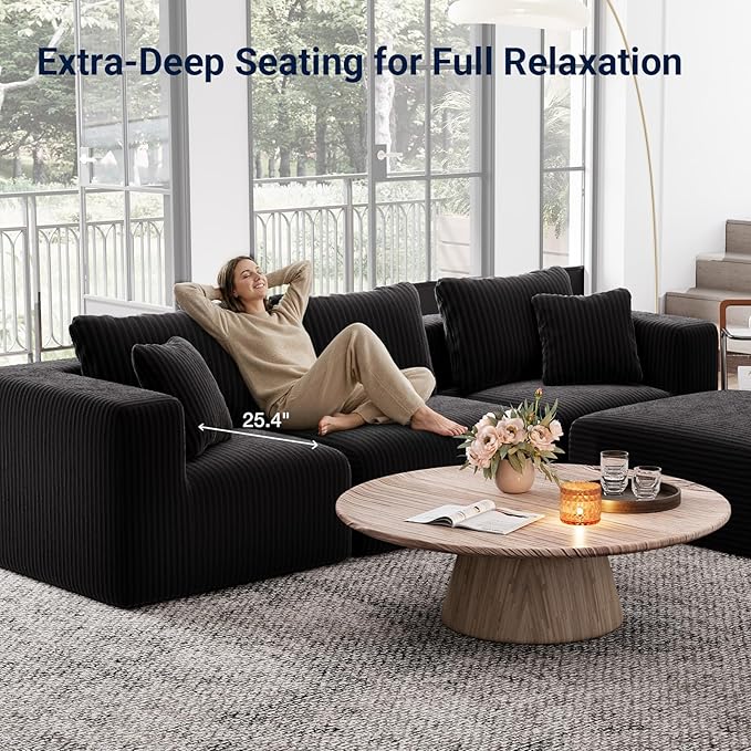 Avenco 106” L-Shaped Modular Sectional Sofa Couch - Image 7