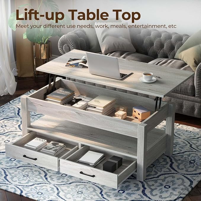 Rolanstar Coffee Table, Lift Top Coffee Table - Image 4