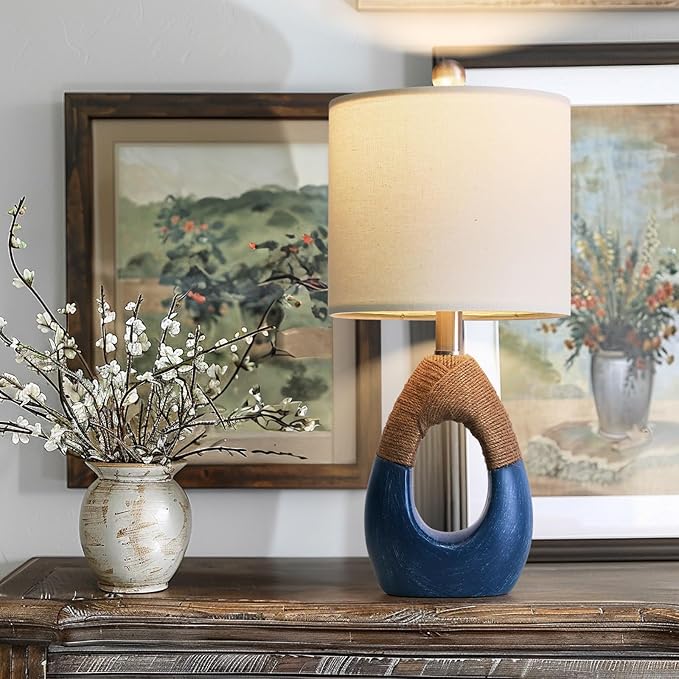 OYEARS 19" Boho Lamp for Bedroom, Bedside for Nightstands, Table Lamp for by OYEARS