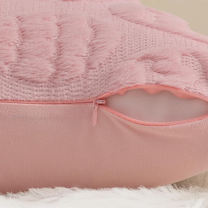 decorUhome Easter Pink Egg Pillow Covers 18x18 Inch Set of 2, Soft Plush Faux - Image 8
