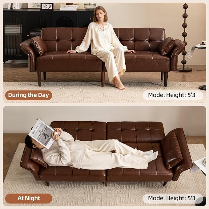 HALLYBEE Futon Sofa Bed, Sleeper Sofa, Small Couch - Image 5