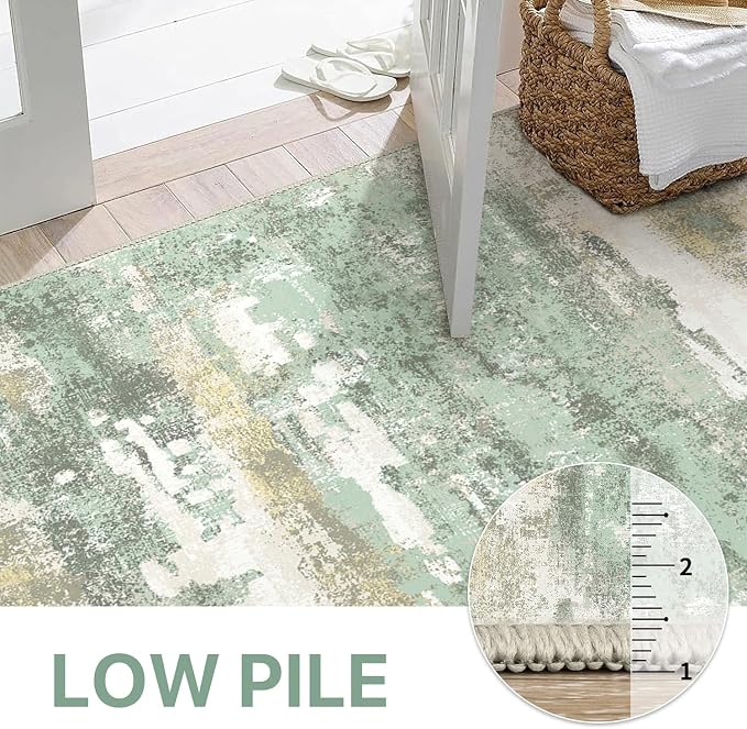 Round Rugs 8FT for Living Room Bedroom, Modern Abstract Machine Washable Circle - Image 9