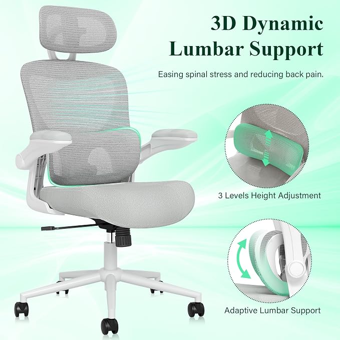 SUNNOW Ergonomic Office Chair, Comfy Mesh Desk Chair, High Back Computer Gaming - Image 5