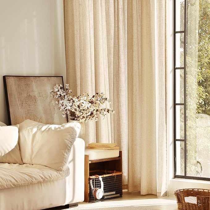 Tan Linen Curtains 84 inches Long - Image 5
