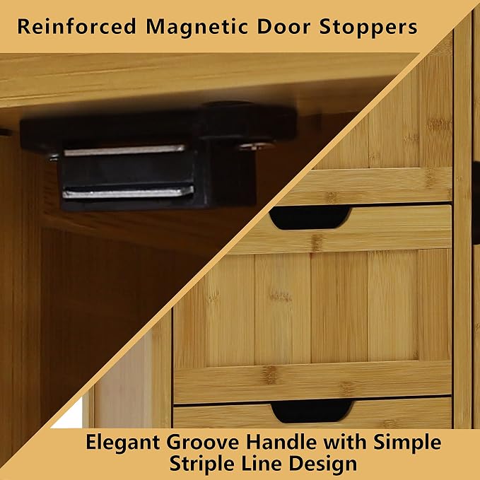 Yardenaler Bamboo Bathroom Storage Cabinet - Image 7