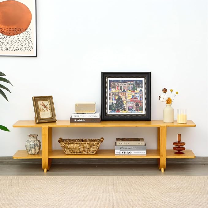 Bamboo TV Stand for TVs up to 65", Accent Entertainment Center - Image 4