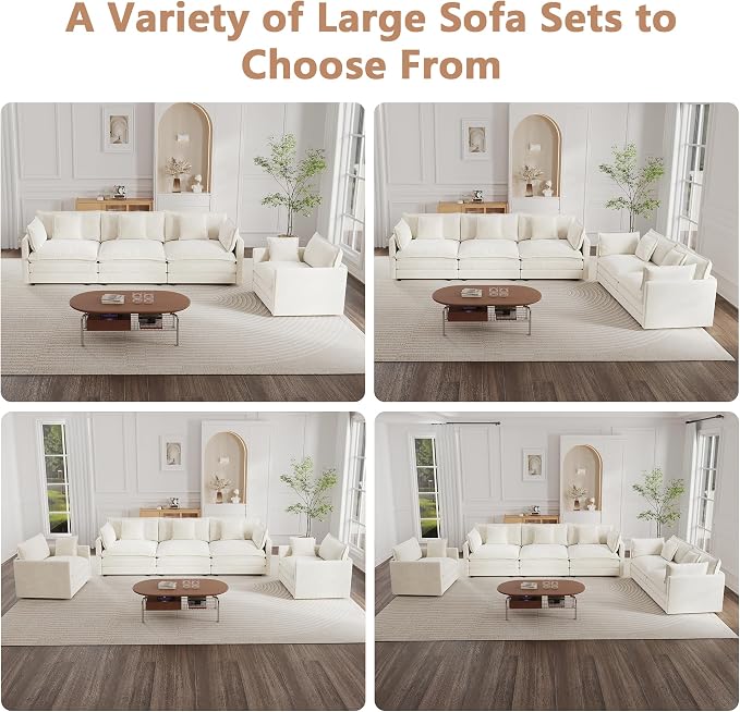 mikibama Modular Sectional Sofa, 111.5 Inch U Shaped Couch Set - Image 7