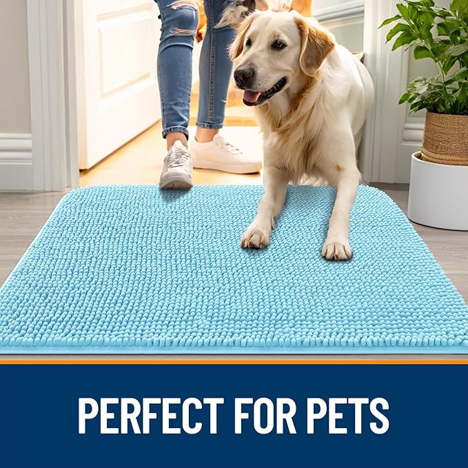 OLANLY Dog Door Mat for Muddy Paws 70x46, Absorbs Moisture and Dirt, Absorbent - Image 6