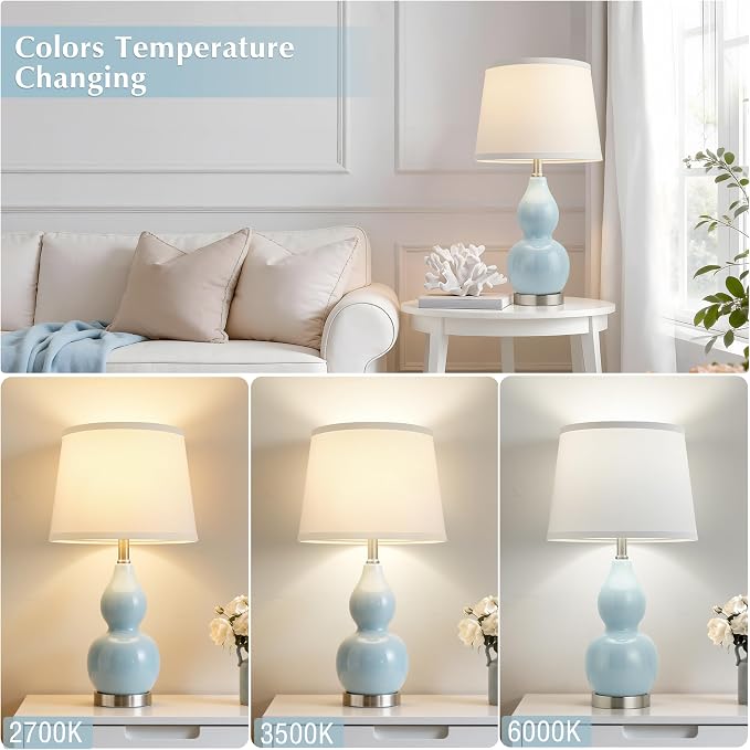 GyroVu 22" Table Lamp Set of 2, Color Temperature Adjustable Double Gourd - Image 2