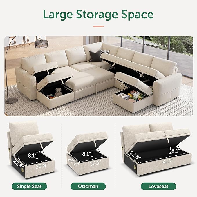HONBAY Modular Sectional Sleeper Sofa - Image 5