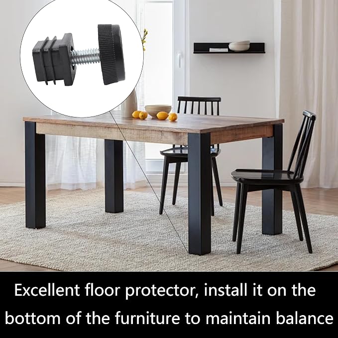 8Pcs Adjustable Leveling Feet, Square Insert Kit, Furniture Glide Leveler - Image 5