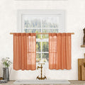 LAMIT Burnt Orange Linen Curtains 30 Inch Length by LAMIT