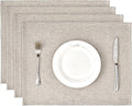 BALCONY & FALCON Placemats Set of 4 Faux Linen Cloth Place Mats Washable by BALCONYFALCON