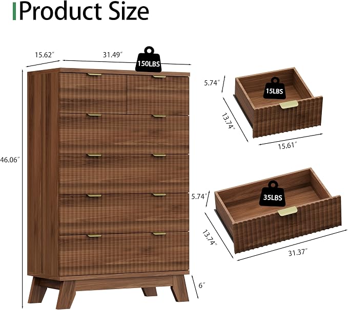 Xixini Fluted Dresser for Bedroom - Image 2
