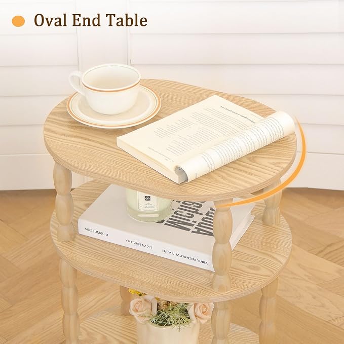 MaxSmeo End Table, Small Oval Side Table - Image 6
