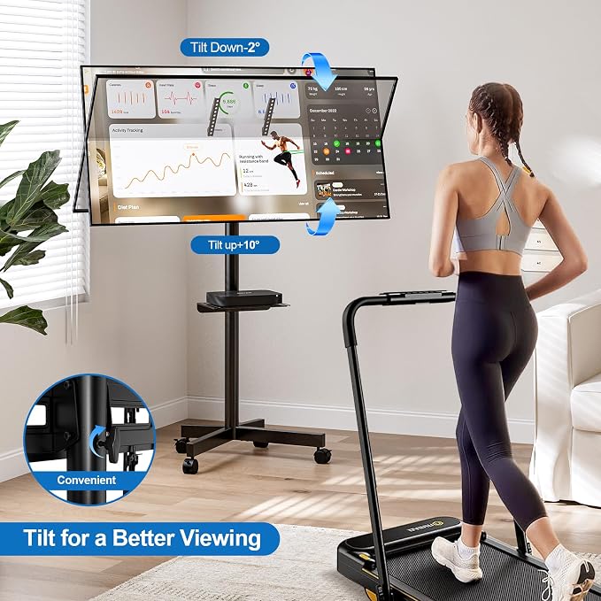 Mobile TV Stand for 23-65 Inch LCD LED Flat/Curved Panel Screen TVs, Height - Image 2