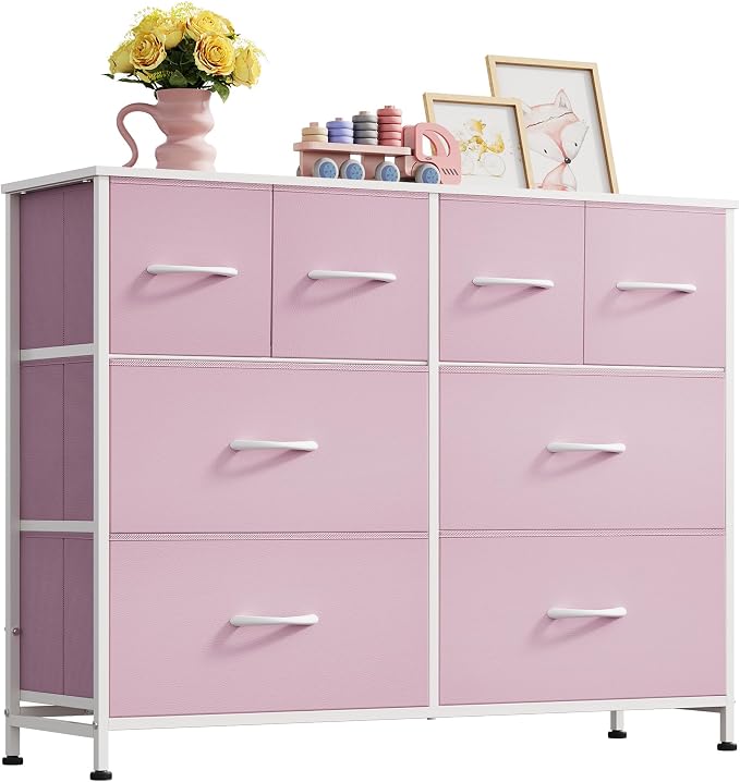 WLIVE Dresser for Bedroom with 8 Drawers, Wide Fabric Dresser for Storage and by WLIVE