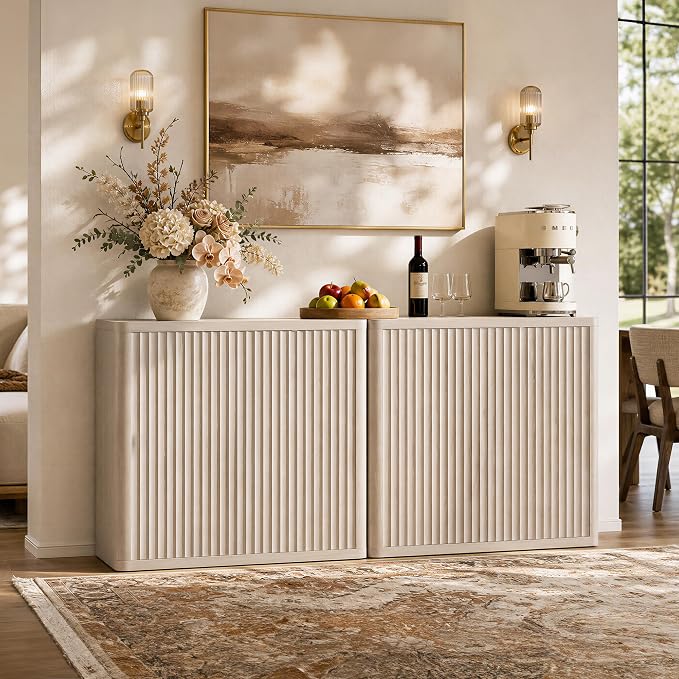 SICOTAS Buffet Cabinet with Storage 34.6" Sideboard Accent Modern Credenza with - Image 4