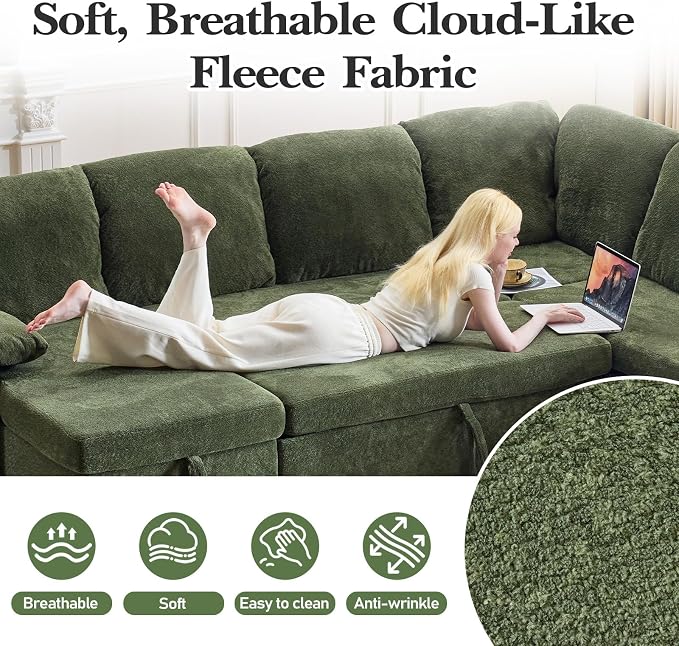 VINGLI Convertible Sofa Bed Couches - Image 8
