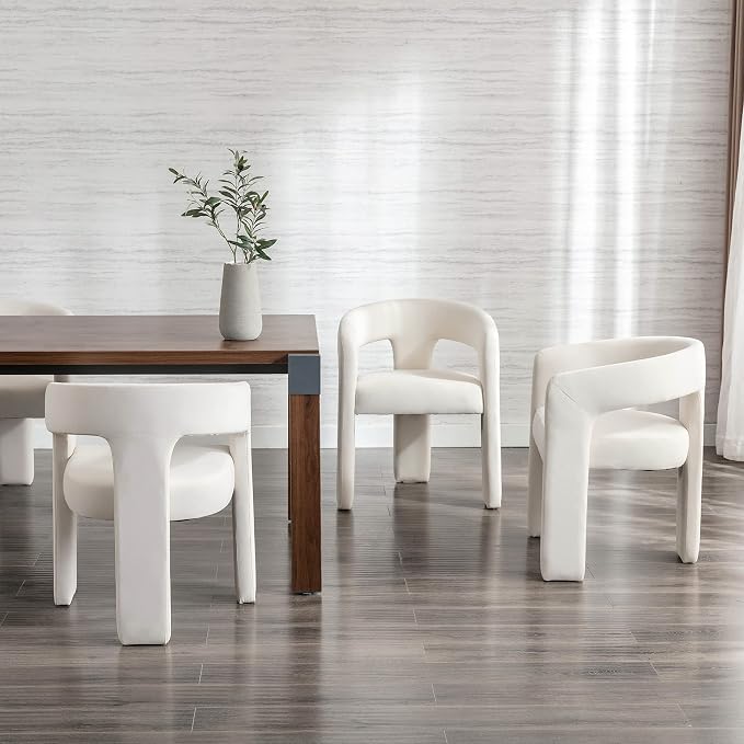 RIVOVA Modern Barrel Dining Chairs Set of 2, Velvet Upholstered Accent Side - Image 7