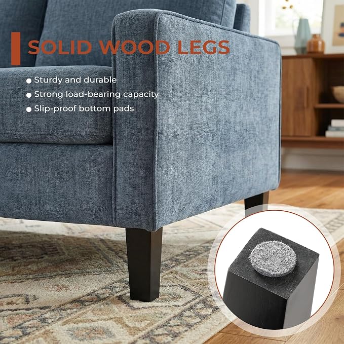 TLSUNNY Mid-Century Accent Chair, Modern Upholstered Chenille Armchair & Padded - Image 5