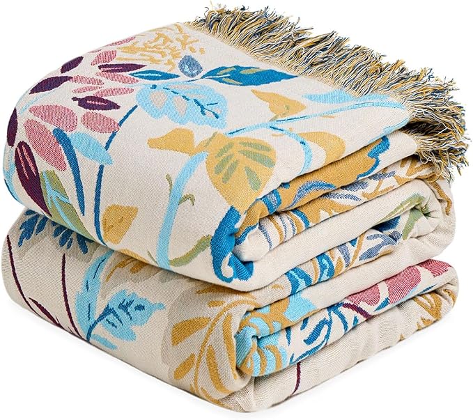 LUTBM Boho Throw Blanket for Bed Cotton Summer Blankets Twin Size for Bedroom by LUTBMFindYourFreeSpiritatHome