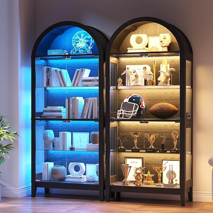 Gurexl 5-Tier Arched Display Cabinet - - Image 3