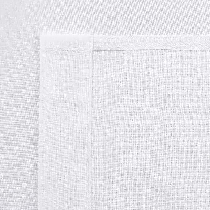 DWCN White Sheer Curtains Semi Transparent Voile Rod Pocket Curtains - Image 5