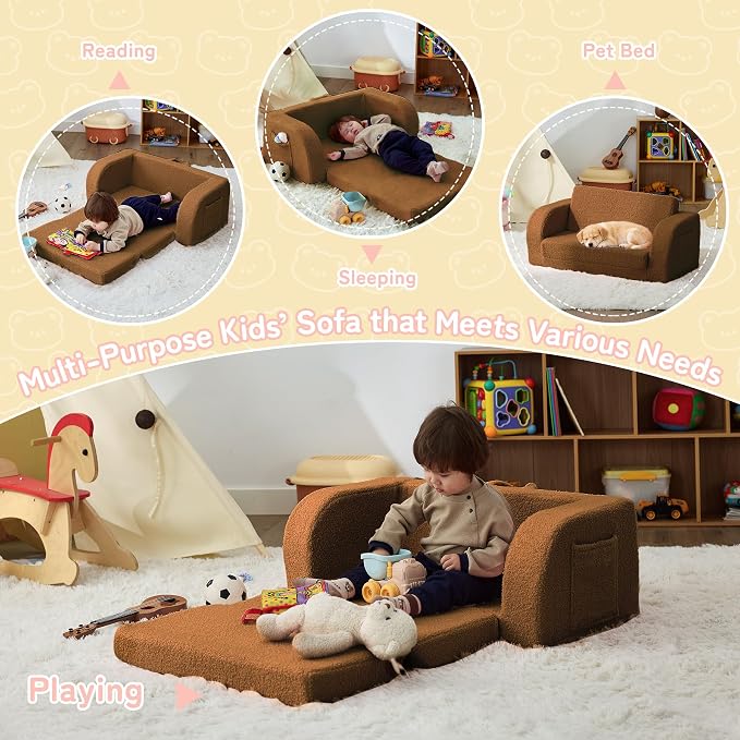 Toddler Couch, 2-in-1 Toddler Chairs Comfy 1-3 Years Old, Toddler Chair - Image 6