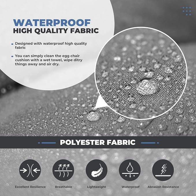 DANGHOOGY Wicker Chair Cushions, Waterproof Outdoor Loveseat Cushions - Image 4