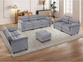 HAOMARKETS Corduroy Sofa Set, Upholstered Ottoman, Loveseat Set of 2, and by HAOMARKETS
