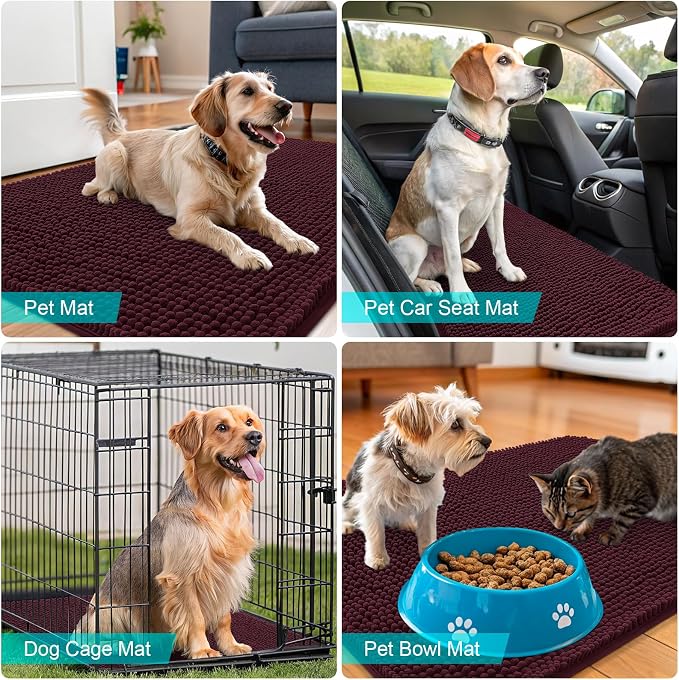 OLANLY Dog Door Mat for Muddy Paws 59x32, Absorbs Moisture and Dirt, Absorbent - Image 7