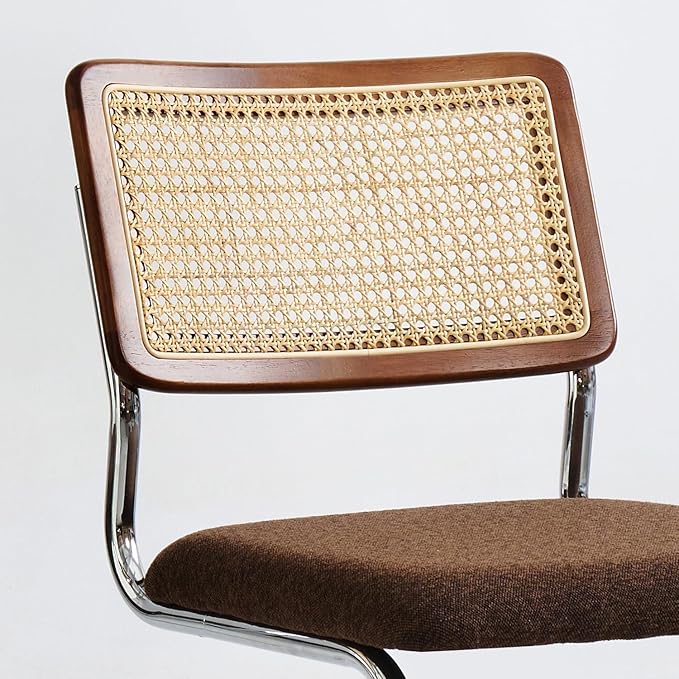 GrandNoor Rattan Dining Chairs Set, Wooden Mid Century Modern Dining Room Chairs - Image 6