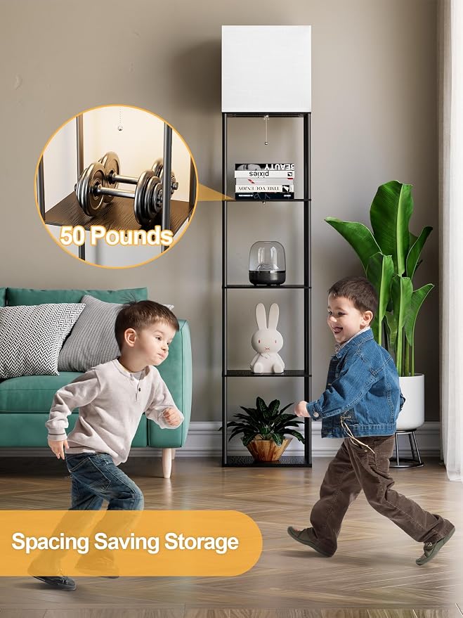 Large Floor Lamp with Shelves, 5-Tier Tall Floor lamp with - Image 5