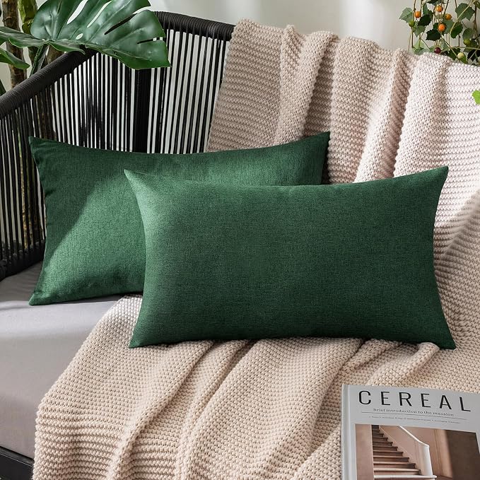 MIULEE Pack of 2 Decorative Outdoor Solid Waterproof Throw Pillow Covers Faux by MIULEE