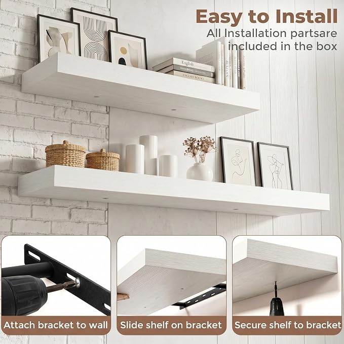 FLYJOE Floating Shelves for Wall, 72 Inch Floating Shelves Set of 1, Kitchen - Image 6