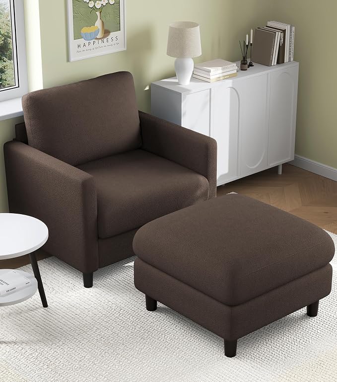 Welzona Sofa Accent Chair with Ottoman, Tool-Free Setup Living Room Accent - Image 9