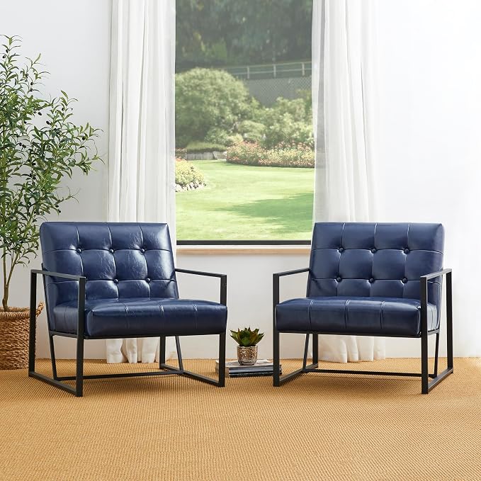 Glitzhome Mid Century Modern Accent Chair, Modern Living Room Chairs - Image 7
