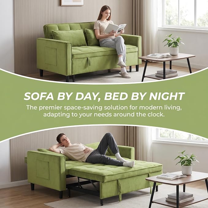 3 in 1 Convertible Sofa Bed, Loveseat Sleeper Sofa - Image 3