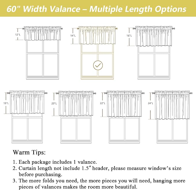 Black Valances for Windows, Light Filtering Faux Linen Textured Small Short - Image 3