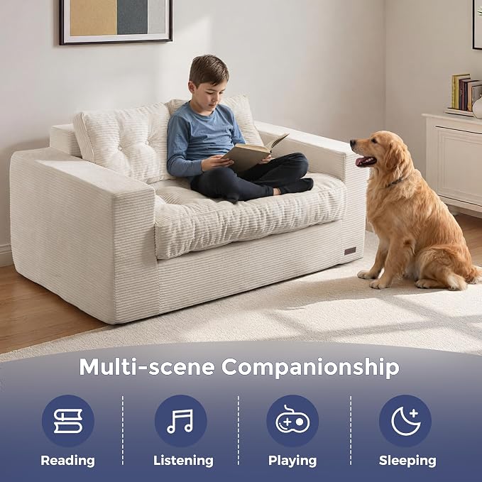 MAXYOYO Loveseat Sofa Couch, Upholstered Bean Bag Chair Cloud 2-Seat - Image 3