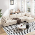 Vesgantti 143" L Shaped Modular Sectional Sofa, Comfy Corduroy Upholstered by Vesgantti