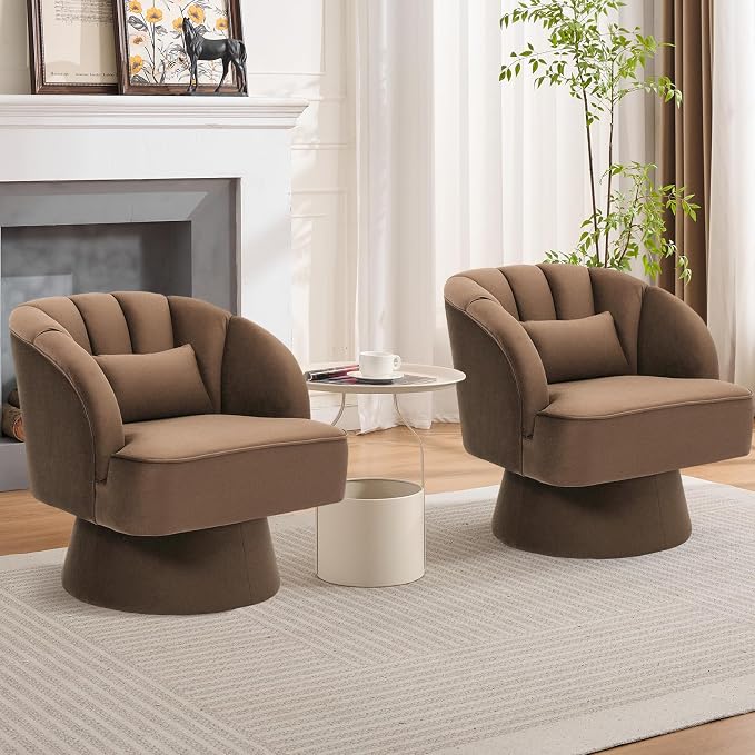 Garvee Ultra-Plush Swivel Accent Chair, 360° Barrel Lounge Chair by Garvee