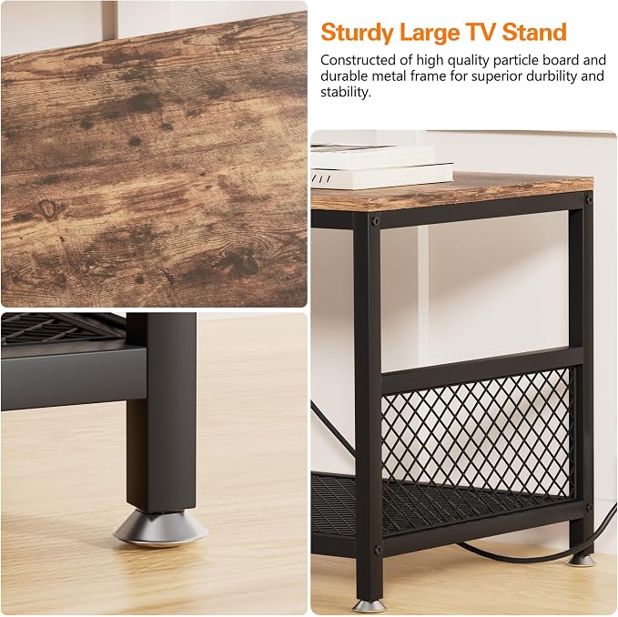 VECELO TV Stand with Power Outlets - Image 7