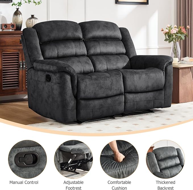 EBELLO Loveseat Recliner Sofa for Living Room, Extra Wide Modern Overstuffed 2 - Image 3
