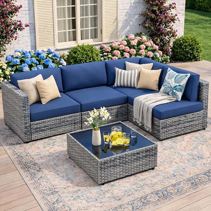 JAMFLY Patio Furniture Sets, 5-Piece Outdoor Patio Furniture by JAMFLY