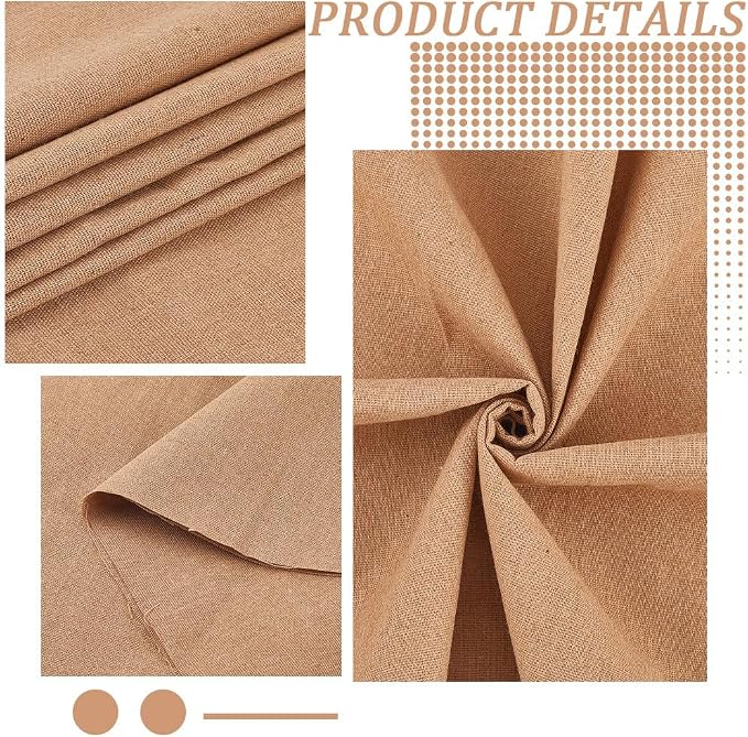 59 Inch Khaki Canvas Upholstery Fabric Linen Liner Fiber by The Yard Blend - Image 6