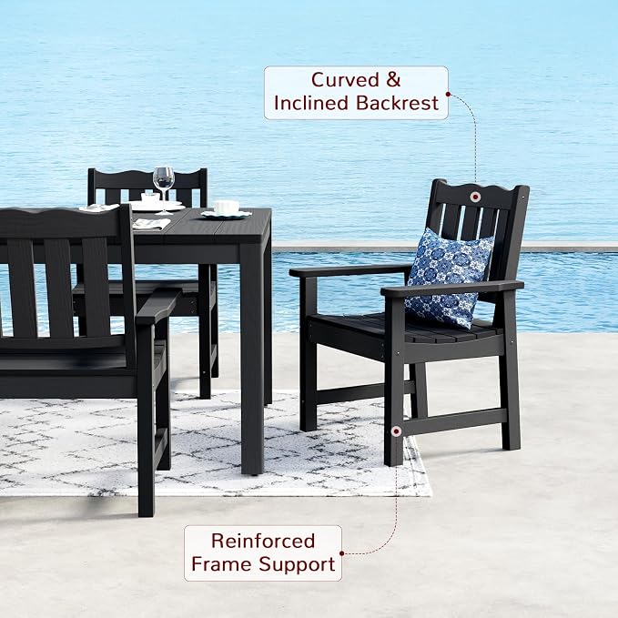 Stoog 7 Pieces Patio Dining Sets, All-Weather HIPS & Aluminum Outdoor Dining - Image 7
